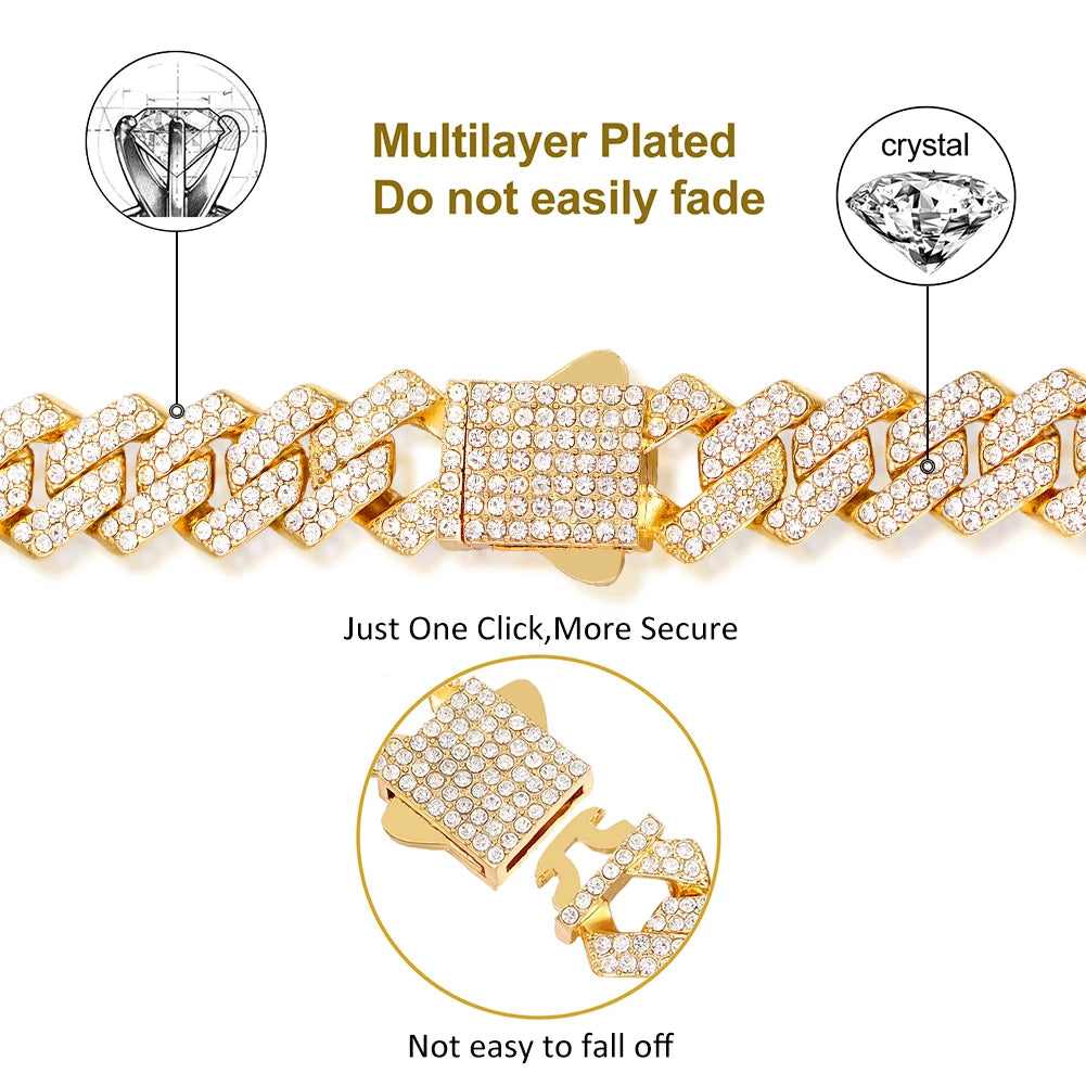 Chaîne Cubaine Diamantée